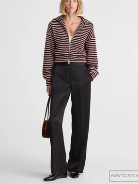 Madewell Easy Pull-on Pant Wide-Leg Satin Trousers